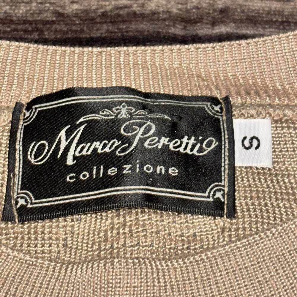 Vintage Marco Peretti Collezione Diamond Textured Sweater USA Gold Size Small - Picture 2 of 6